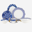 Shallow HEXTER Dinner Set 32 pcs White & Blue Pattern