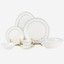 Shallow JUNA Dinner Set 32 pcs White Geometric Design with Serving Pieces