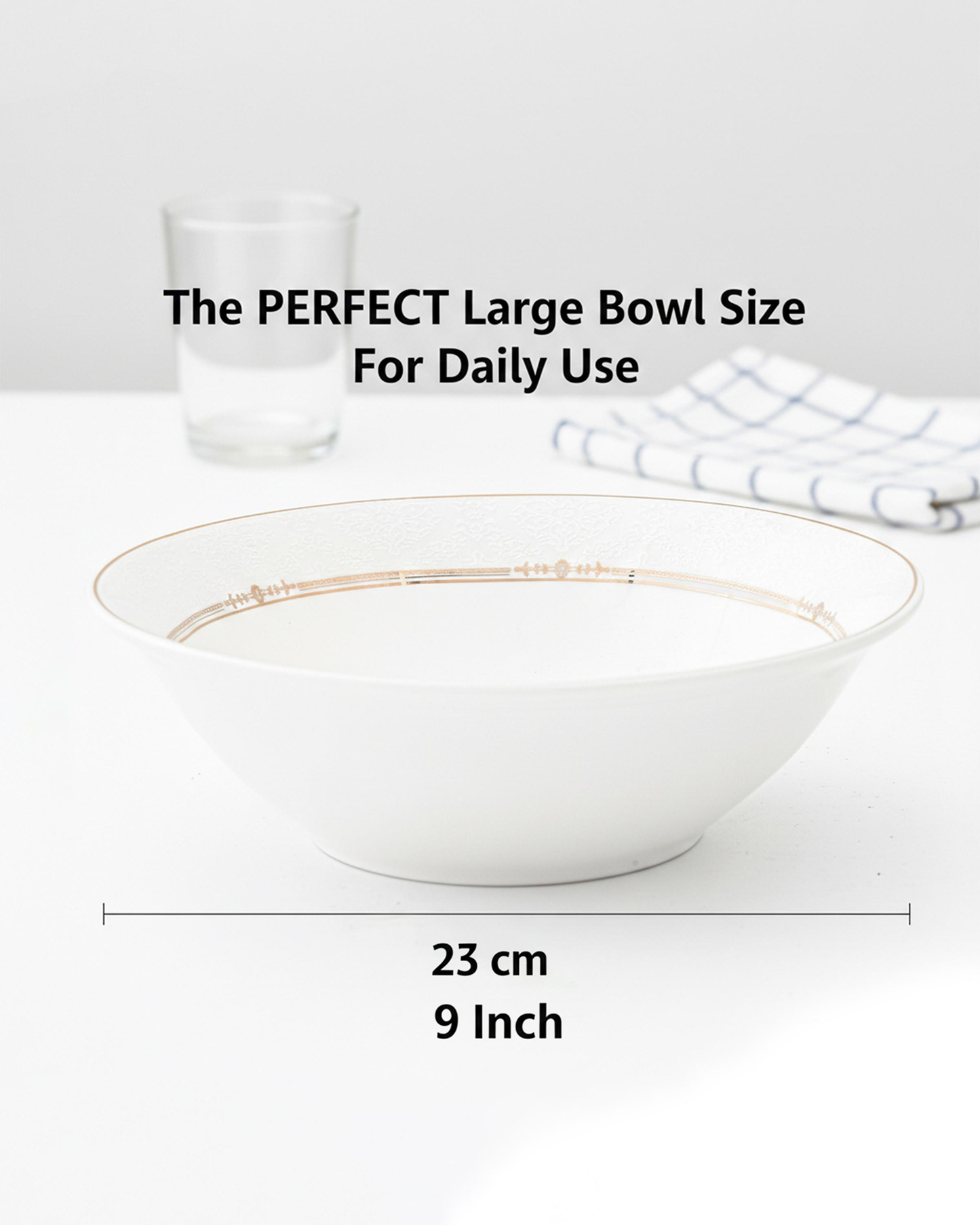 Shallow ISLA Bowl 23 cm Large White Serving Bowl