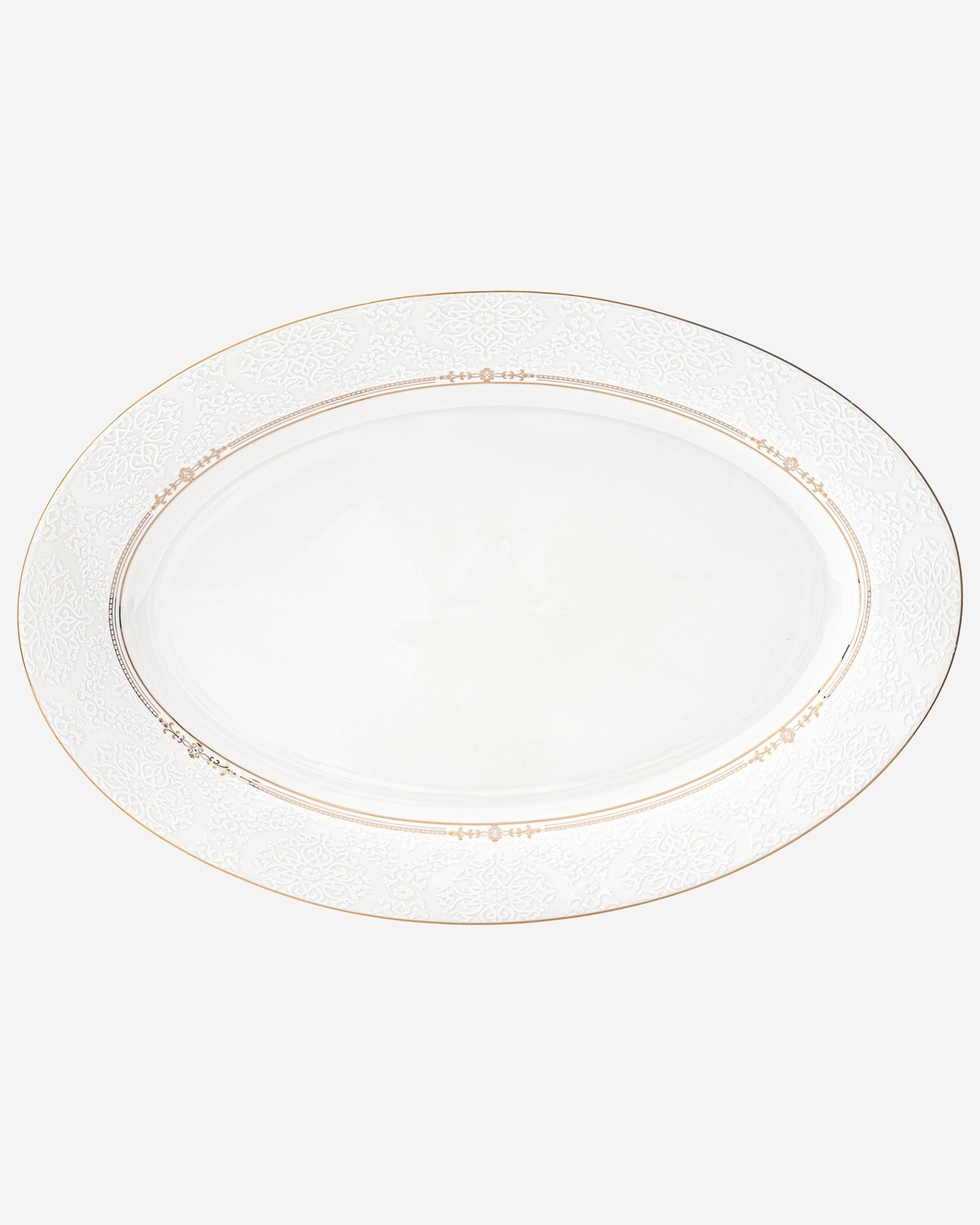 Shallow ISLA Oval Platter 36 cm Large White Serving Platter