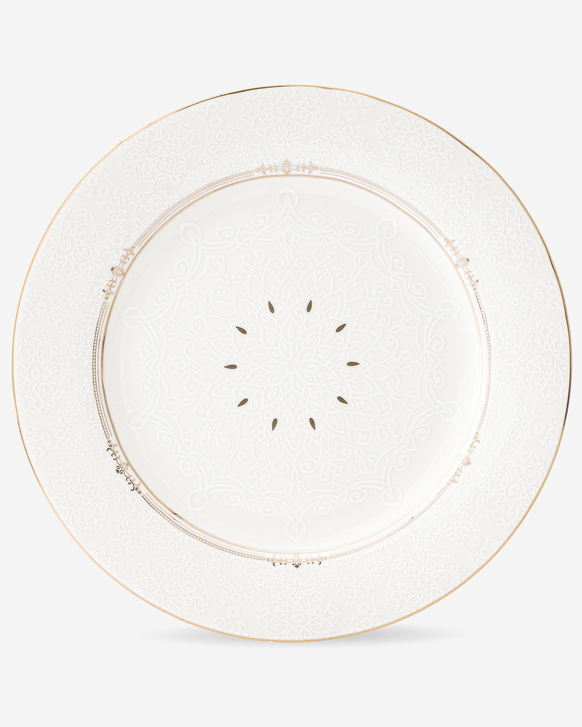 Shallow ISLA Dessert Plate 19 cm White with Gold Rim