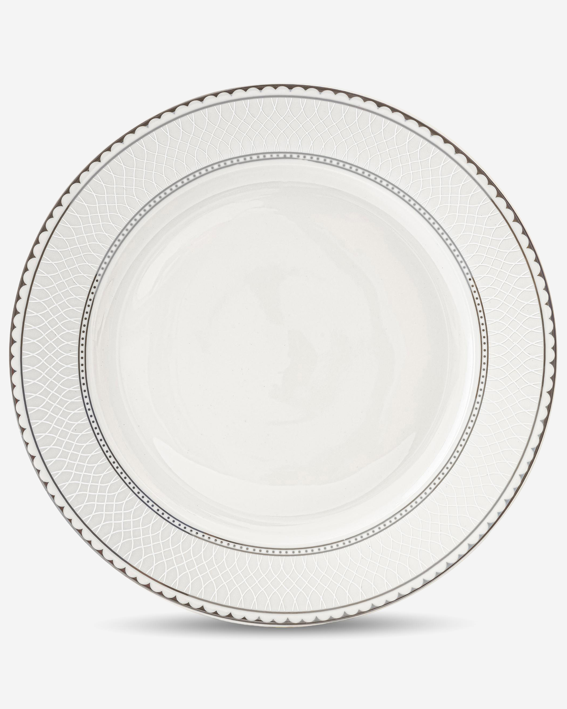Shallow JUNA Dinner Plate 26.7 cm Elegant White with Texture