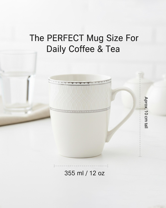 Shallow JUNA Mug 355 ml Elegant White with Texture