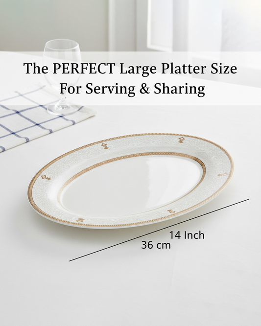 Shallow ZAYA Oval Platter 36 cm Large White