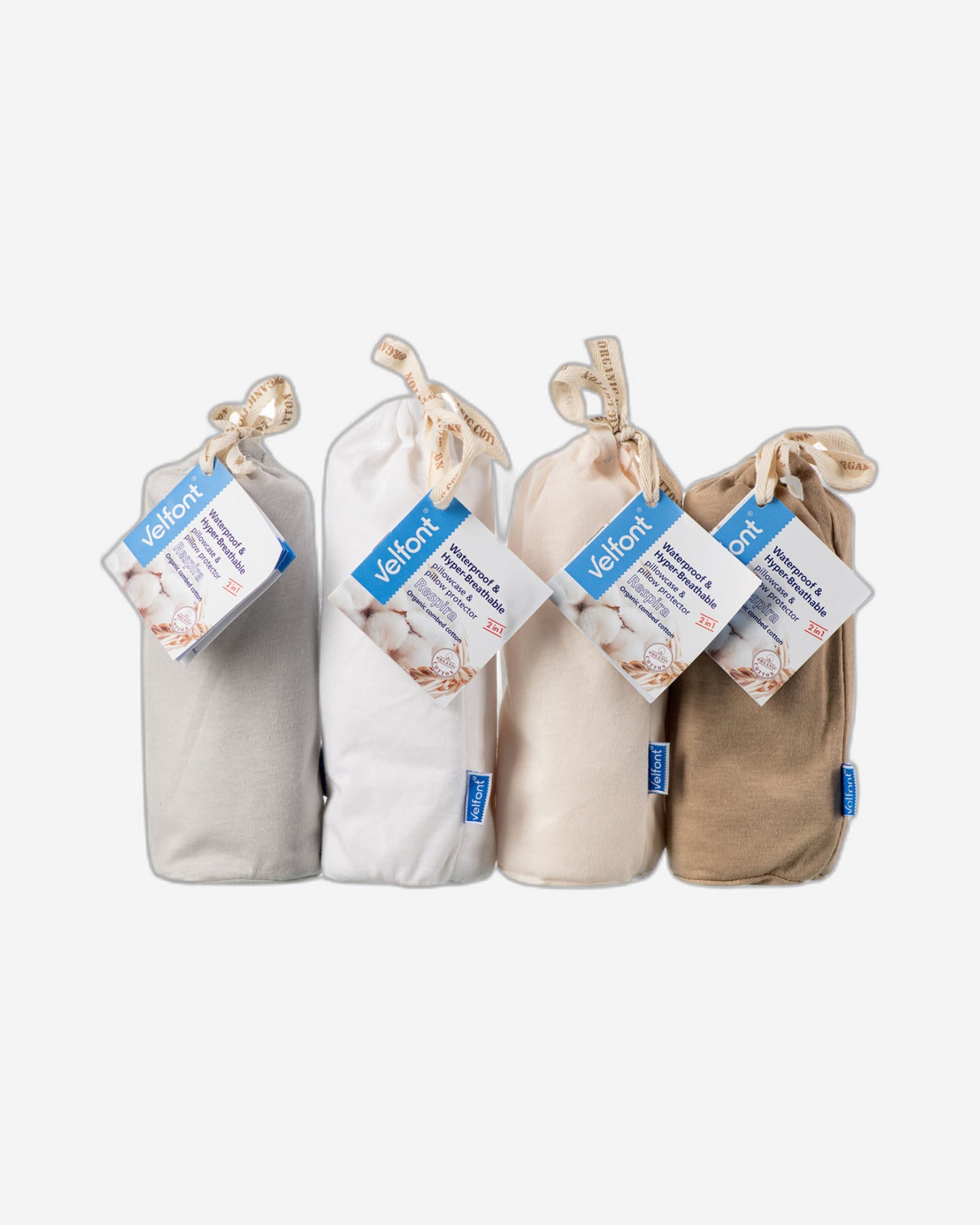 غطاء وسادة "Respira" من Velfont مصنوع من القطن العضوي بنسبة 100% (ألوان متعددة)