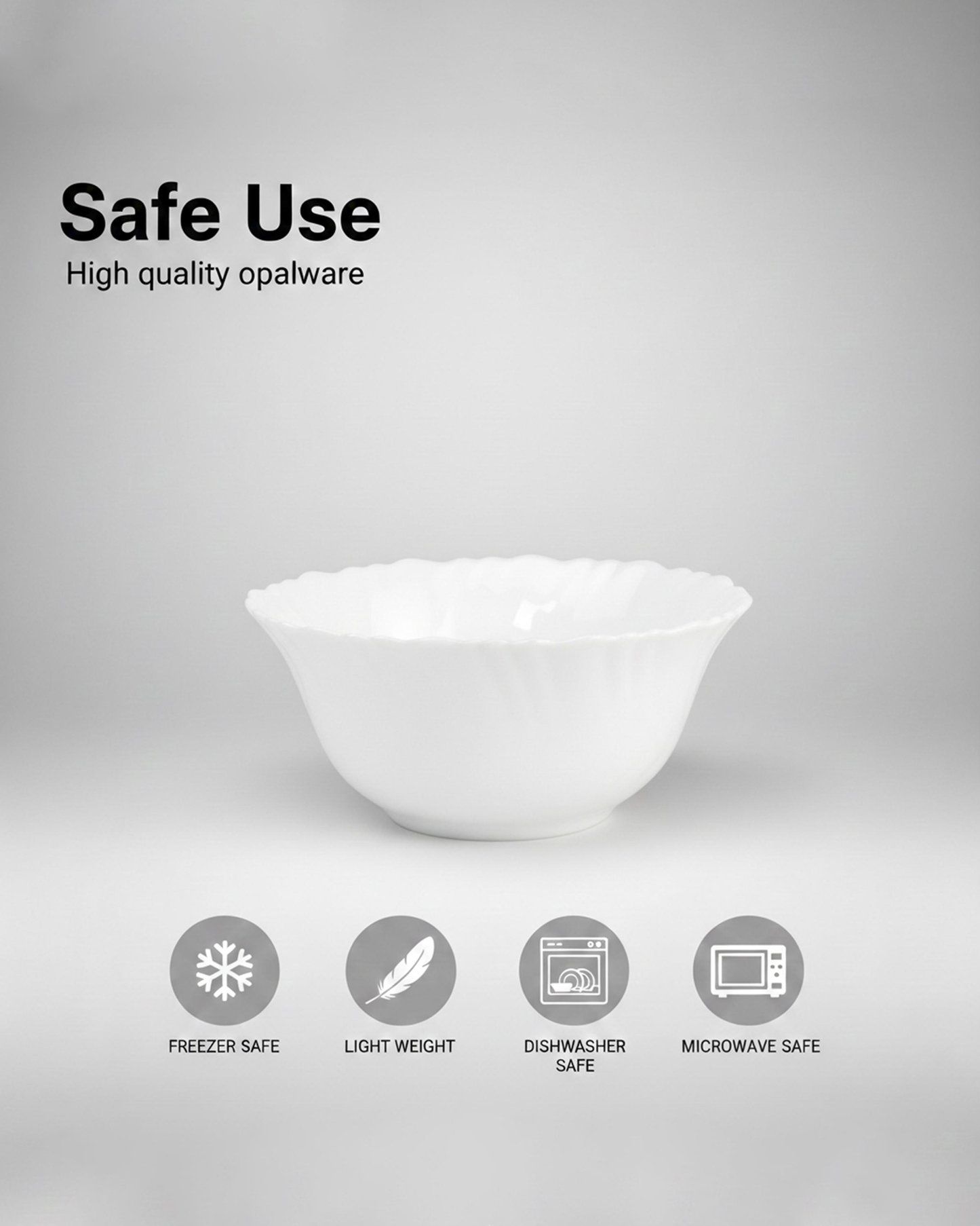 Cuisine Art Opal Glass Soup Bowl 12.5 cm White
