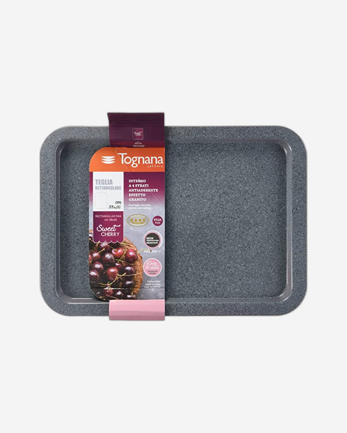 صينية مستطيلة من توجنانا، مقاس 38×26 سم، لون الكرز الحلو