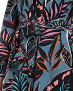 فستان قميص مطبوع مع كشكشة