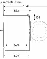 غسالة بوش سلسلة 6 تحميل أمامي مستقلة سعة 9 كجم