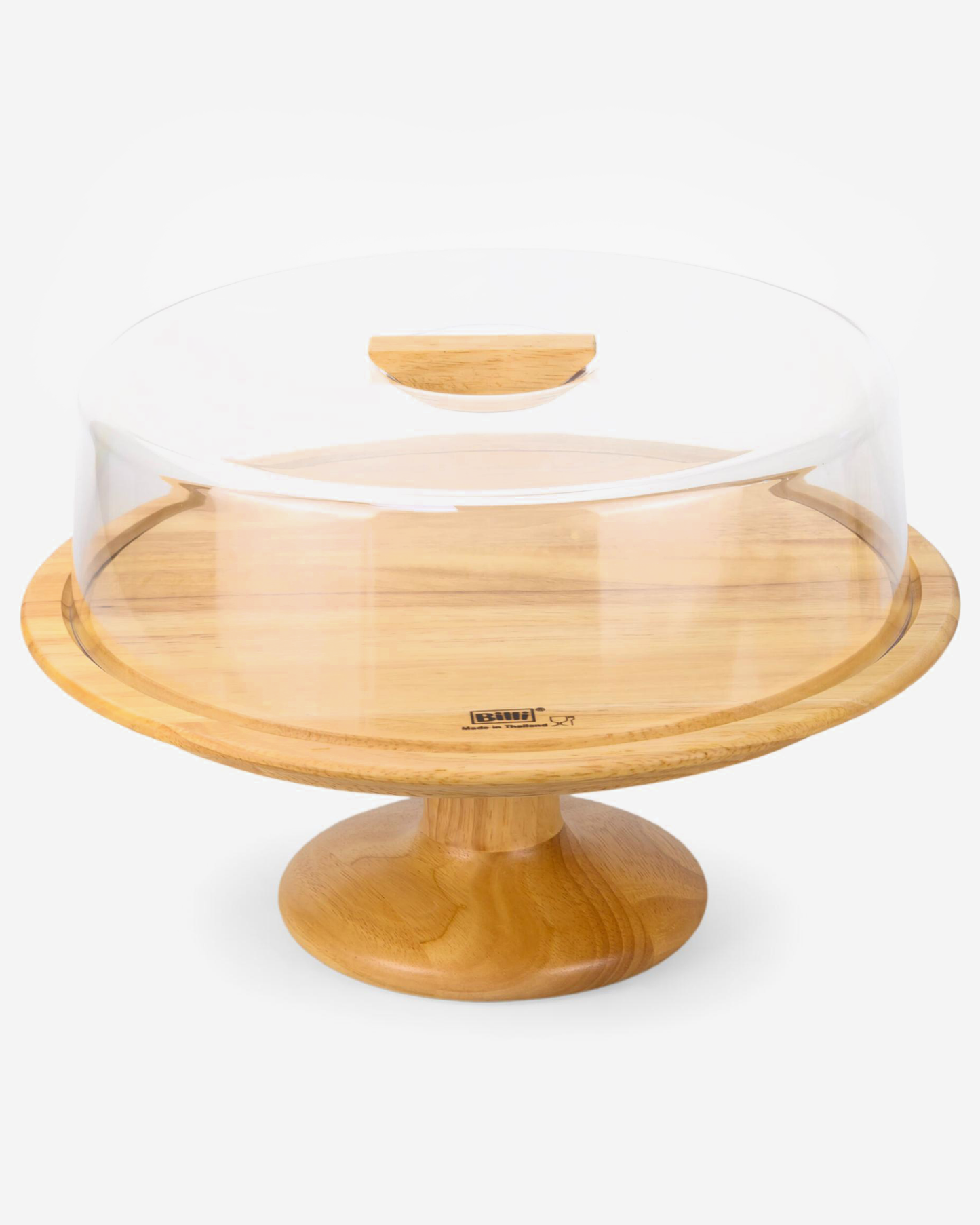 Billi Rubberwood Cake Dome with Glass Lid 32.5 cm