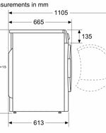 مجفف الملابس بمضخة حرارية من سلسلة بوش 4 سعة 8 كجم