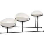 Shallow White Porcelain 3-Tier Serving Bowls, Elegant Multi-Tiered Serving Set for Snacks, Fruits, Desserts & More