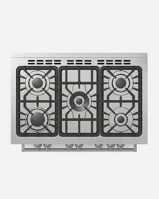 طباخ غاز كامل من هوفر 90×60 مع 5 شعلات غاز (1 ووك)، أمان كامل، فرن غاز وشواية، إشعال ذاتي، دعامة من الحديد الزهر، مروحة تبريد وحمل حراري، باب زجاجي ثلاثي الطبقات، ستانلس ستيل - HGC-G95G-PS