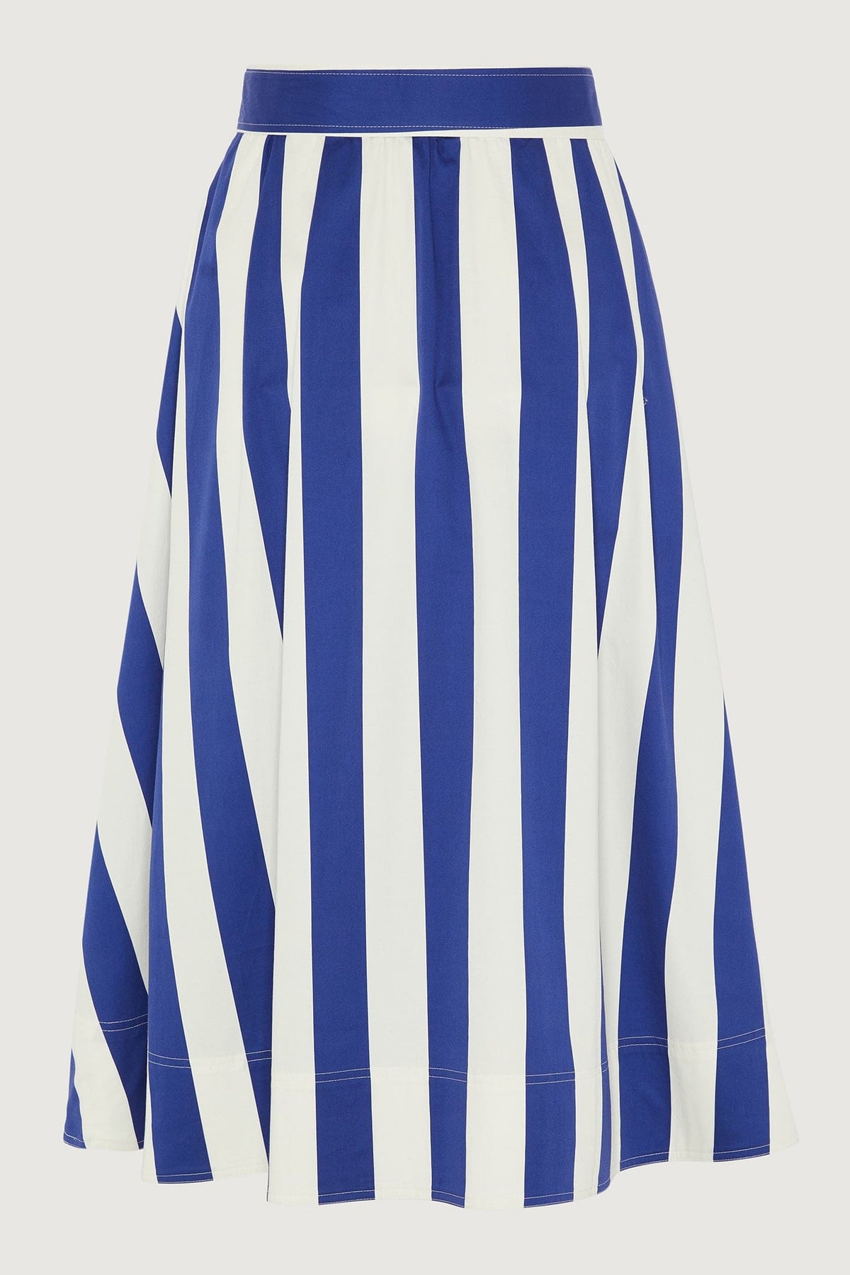 Fiona Striped Full Skirt in Blue