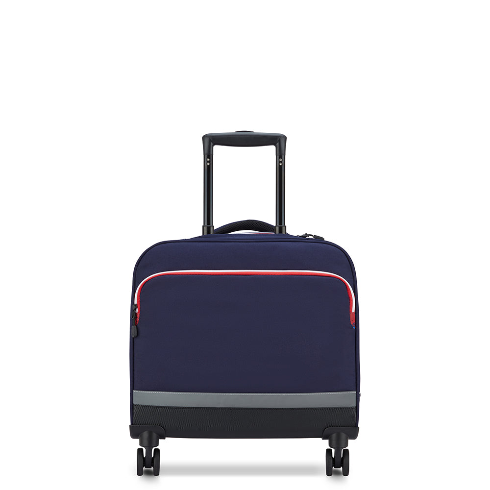 حقيبة كتف ديلسي باريس "العودة إلى المدرسة 2025" بأربع عجلات وهيكل صلب مطبوعة