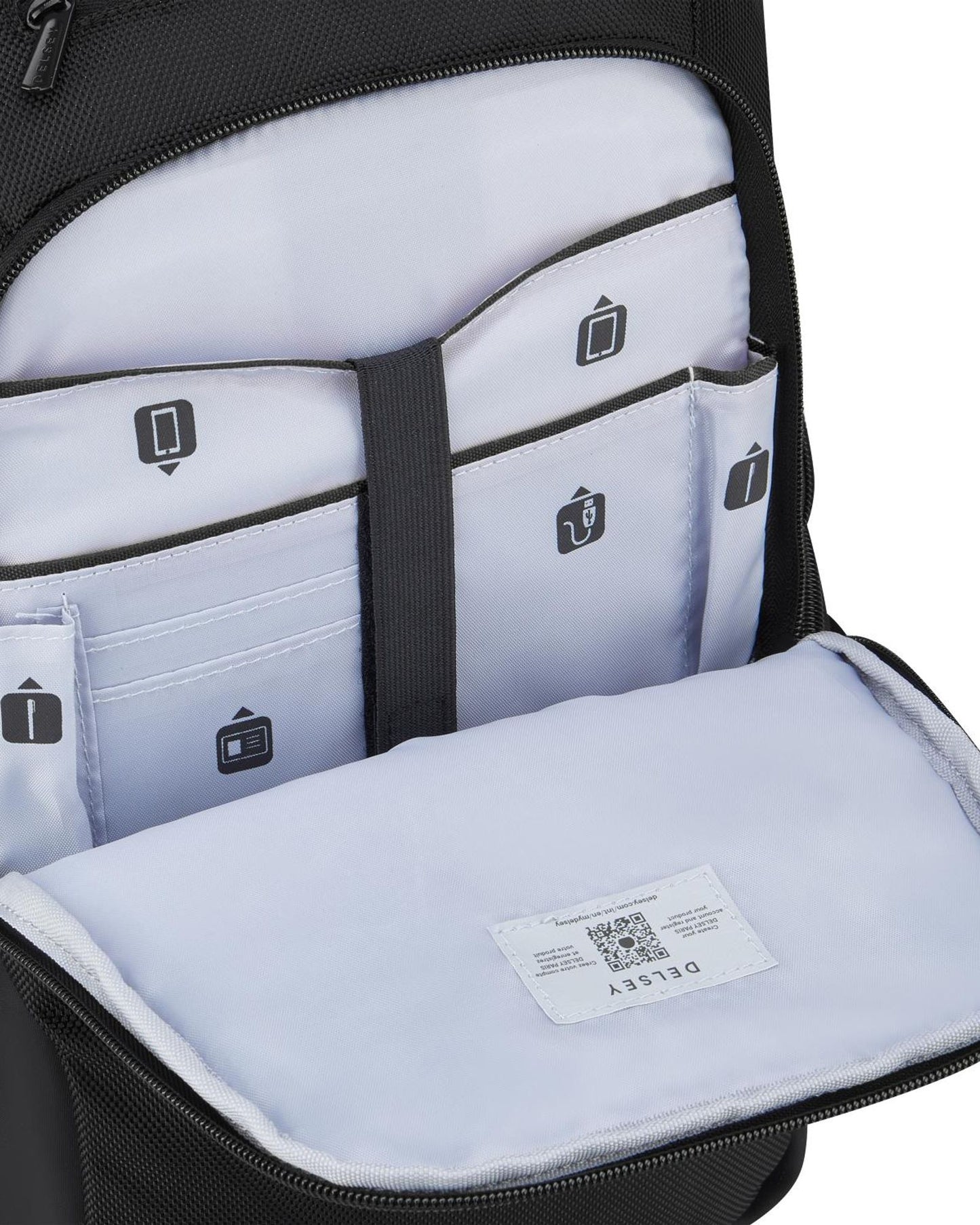 حقيبة ظهر ديلسي باريس بارفيس+ لابتوب بحجرتين مقاس 13.3 بوصة، لون أسود - 394460200