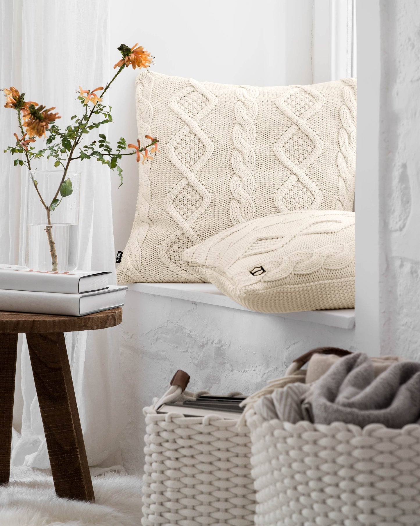 Togas Landry Decorative Pillow in Ecru