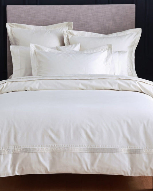 الكتان الهوس "مطوي" 500 خيط القطن المصري أغطية السرير الساتان في العاج (كريم)