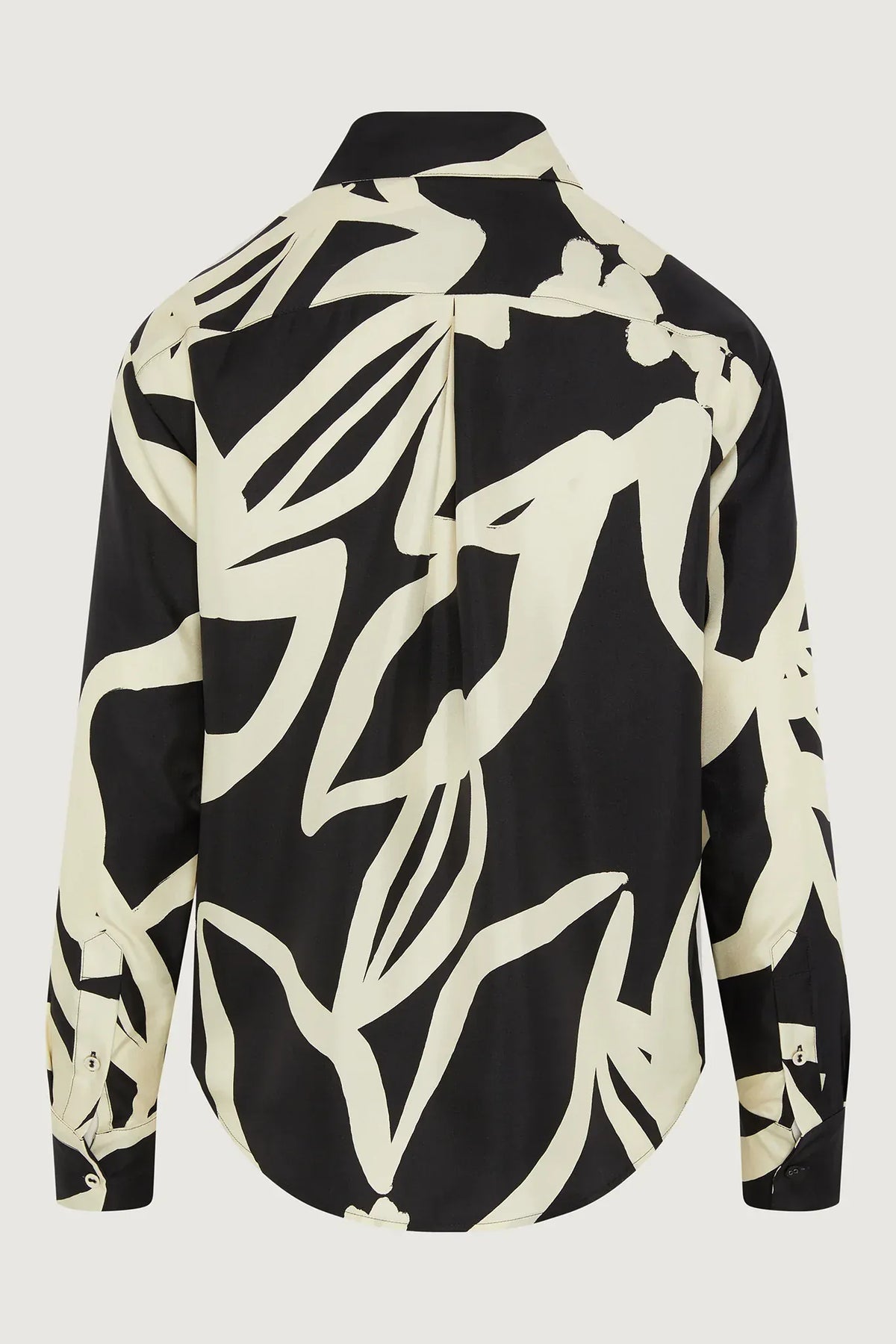 Gail Silk Twill Printed Shirt in Black