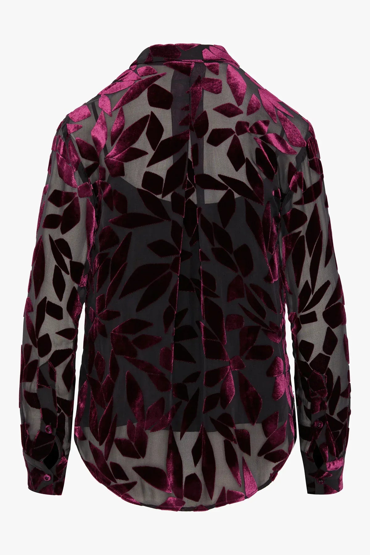 Idalia Velvet Burn Out Shirt in Berry Floral