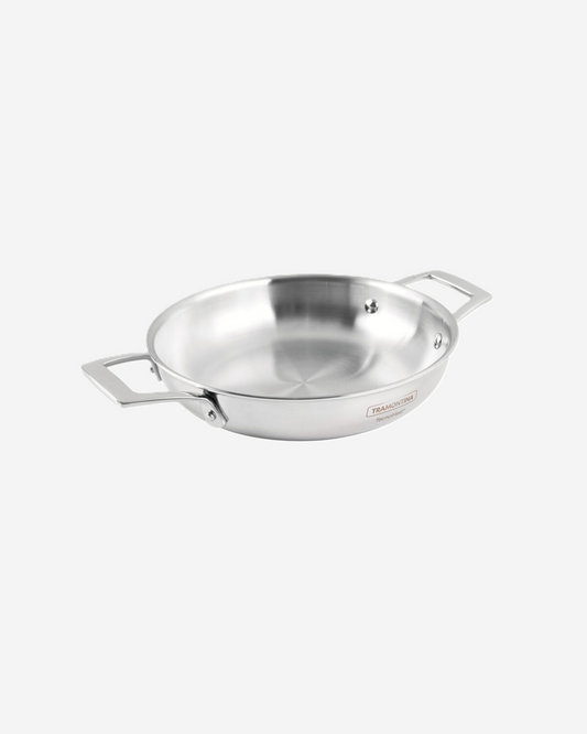 Tramontina Grano Double-Handled Stainless-Steel Frying Pan with Triple-Layer Body, 26 cm