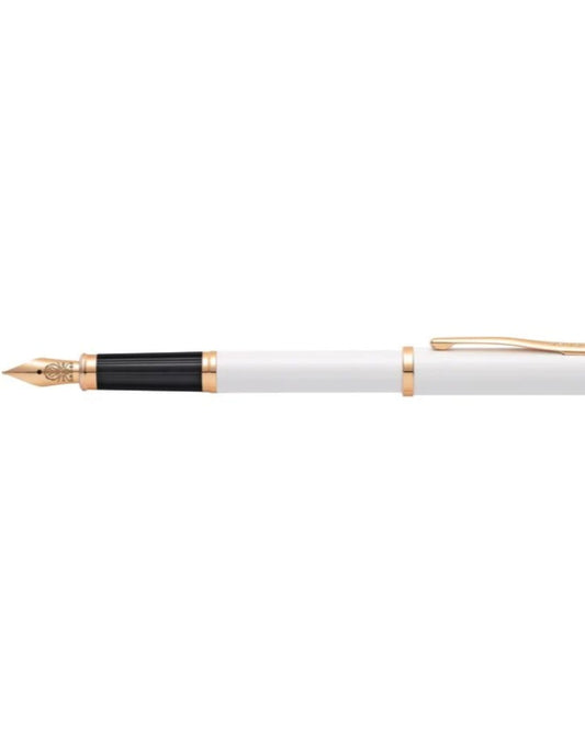 Cross Century® Ii Pearlescent White Lacquer With Polished Rose Gold Pvd Appointments And Polished Rose Gold Pvd Fine Nib Fountain Pen