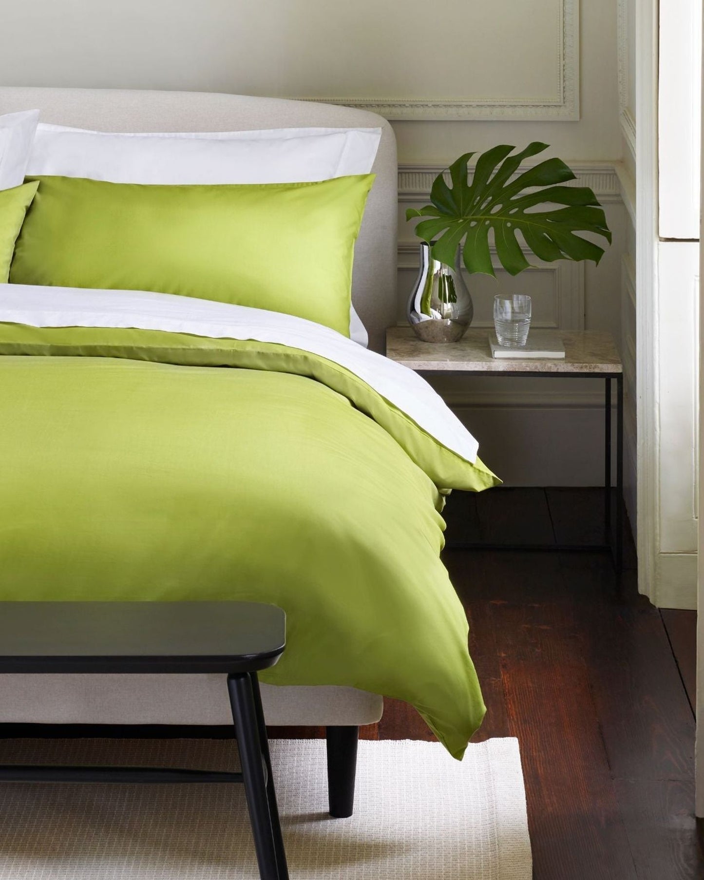 غطاء لحاف "جاسبر كونران" العضوي "300 خيط" بلون السبانخ