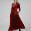 Iris Velvet Devoré Wrap Dress in Red