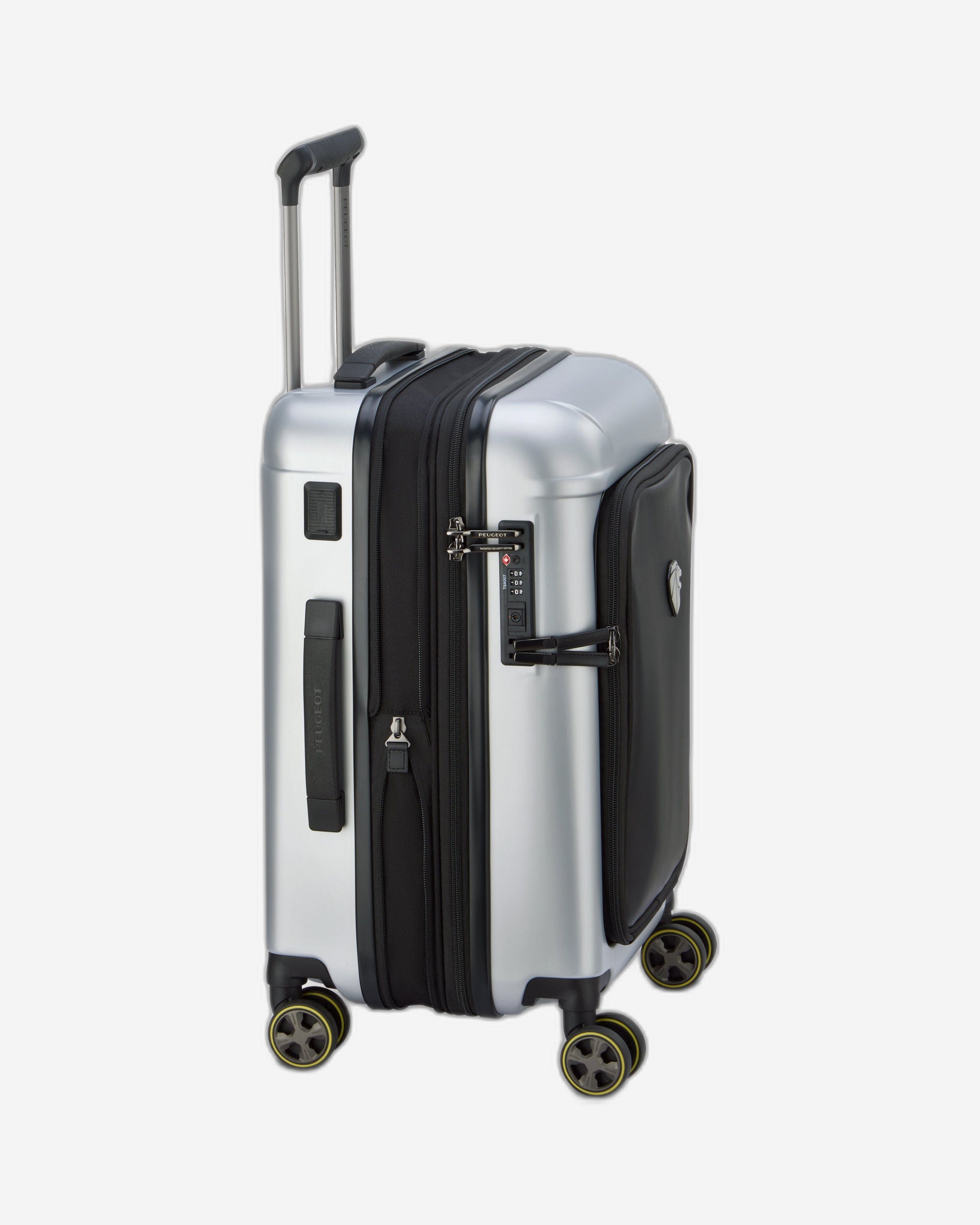 حقيبة بيجو زيب الصلبة ذات العجلات الأربع المزدوجة