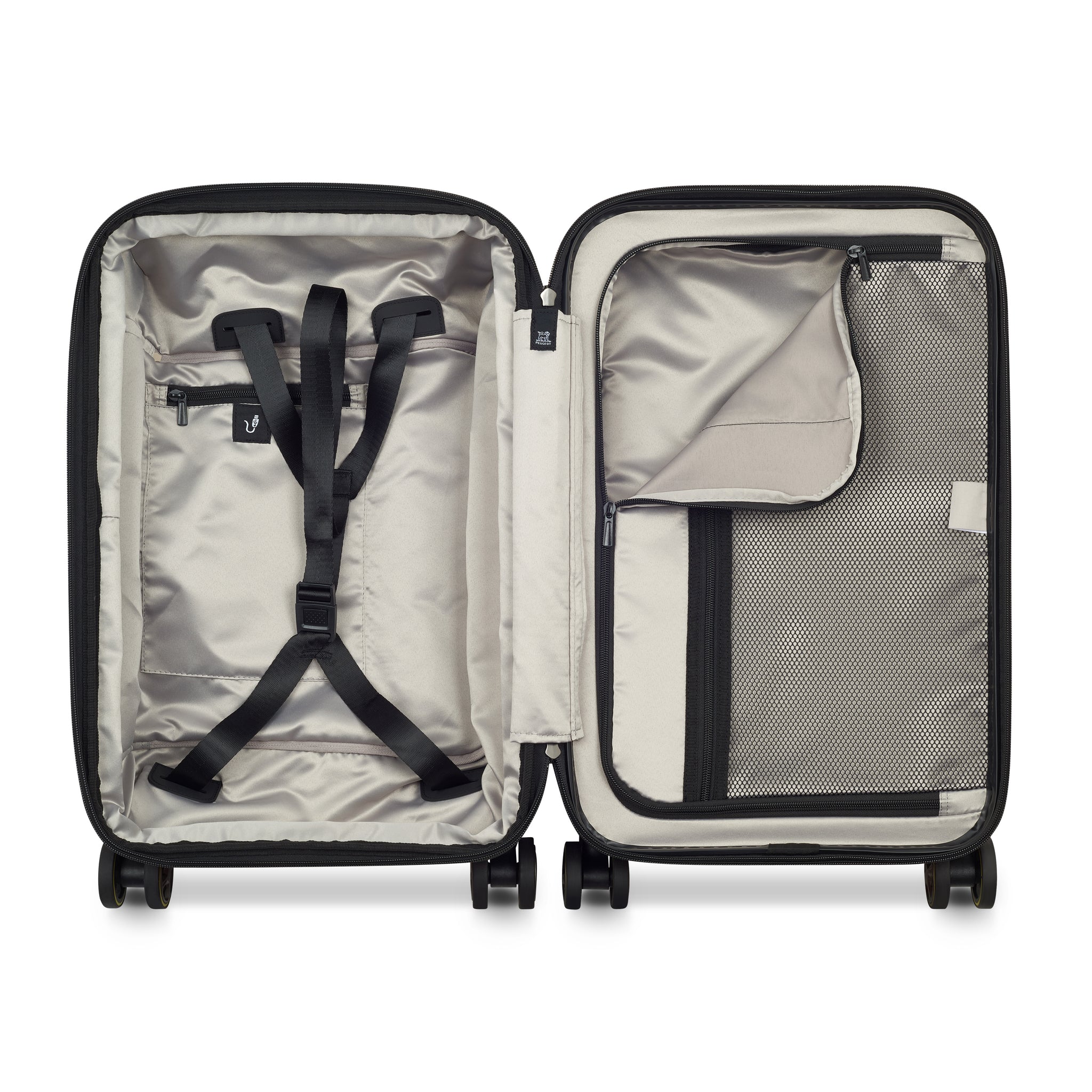 حقيبة بيجو زيب الصلبة ذات العجلات الأربع المزدوجة