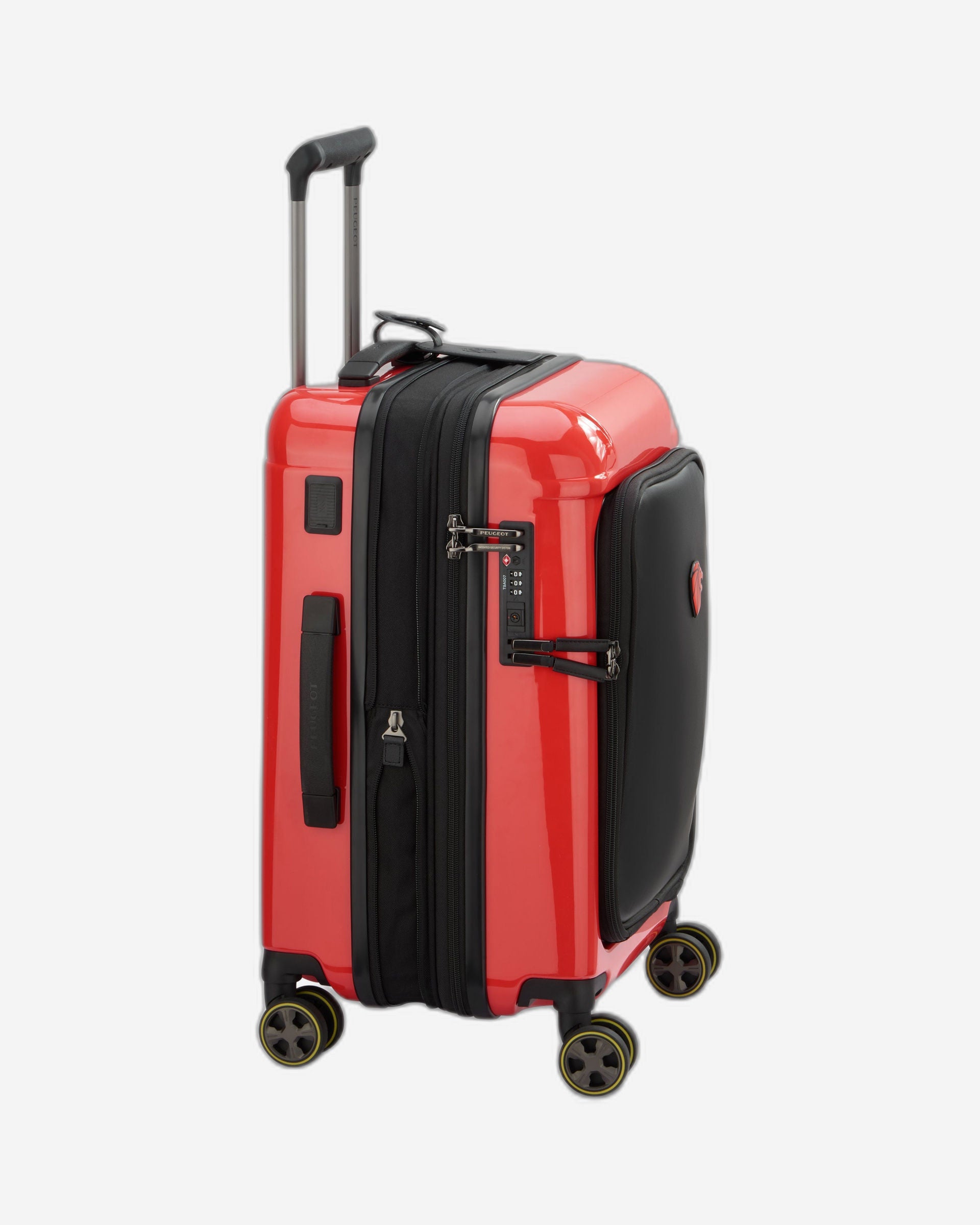 حقيبة بيجو زيب الصلبة ذات العجلات الأربع المزدوجة