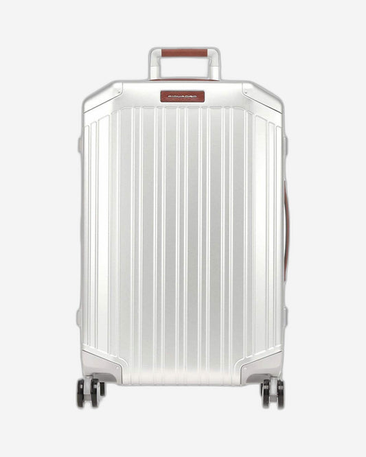 حقيبة سفر بيكوادرو بيقالو فائقة النحافة، متينة، بأربع عجلات مزدوجة، مقاس 55 سم، لون رمادي - BV4425ALU/GRCU