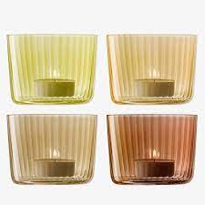 LSA Gems Tealight Holder Assorted Amber x 4