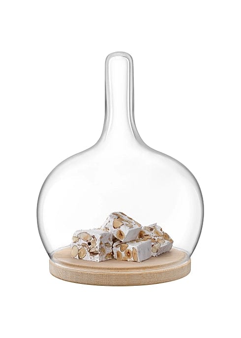 LSA Cloche Dome & Oak Base  Clear