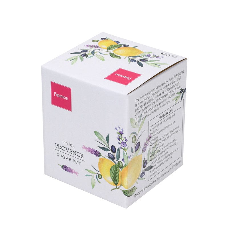 وعاء سكر فيسمان من البورسلين بنكهة الليمون من سلسلة بروفانس، سعة 270 مل