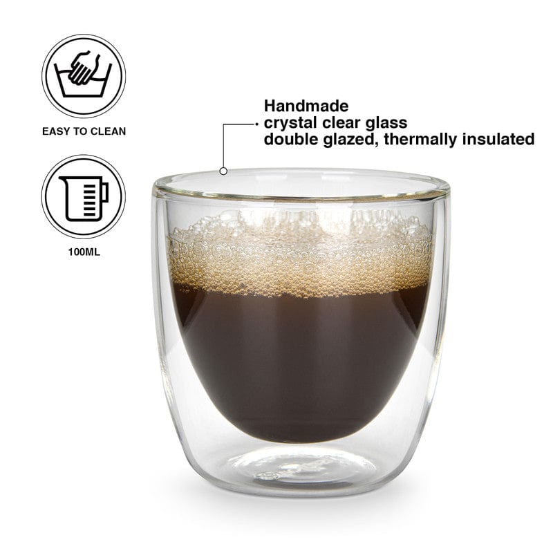 كأس فيسمان مزدوج الجدار من قطعتين، سعة 100 مل، مصنوع من زجاج البورسليكات