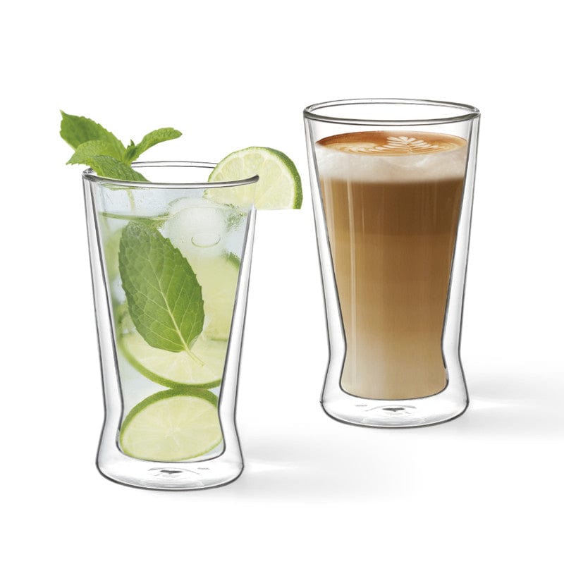 كأس فيسمان مزدوج الجدار من قطعتين، سعة 380 مل، مصنوع من زجاج البورسليكات