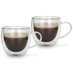 FISSMAN 2 PIECE DOUBLE WALL MUGS 300 ML BOROSILICATE GLASS