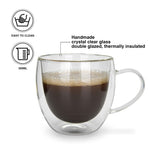 أكواب فيسمان مزدوجة الجدار من قطعتين، سعة 300 مل، مصنوعة من زجاج البورسليكات