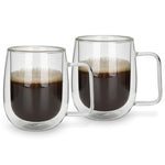 FISSMAN 2 PIECE DOUBLE WALL MUGS 300 ML BOROSILICATE GLASS