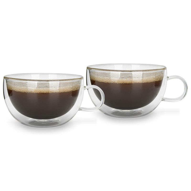 FISSMAN 2 PIECE DOUBLE WALL CUPS 330 ML BOROSILICATE GLASS