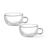 أكواب فيسمان مزدوجة الجدار، قطعتان، سعة 330 مل، مصنوعة من زجاج البورسليكات