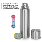 قارورة فيسمان مزدوجة الجدار من الفولاذ المقاوم للصدأ سعة 1000 مل