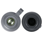 زجاجة فيسمان المفرغة من الهواء سعة 1800 مل مع علبة بلاستيكية وزجاج، رمادي غامق