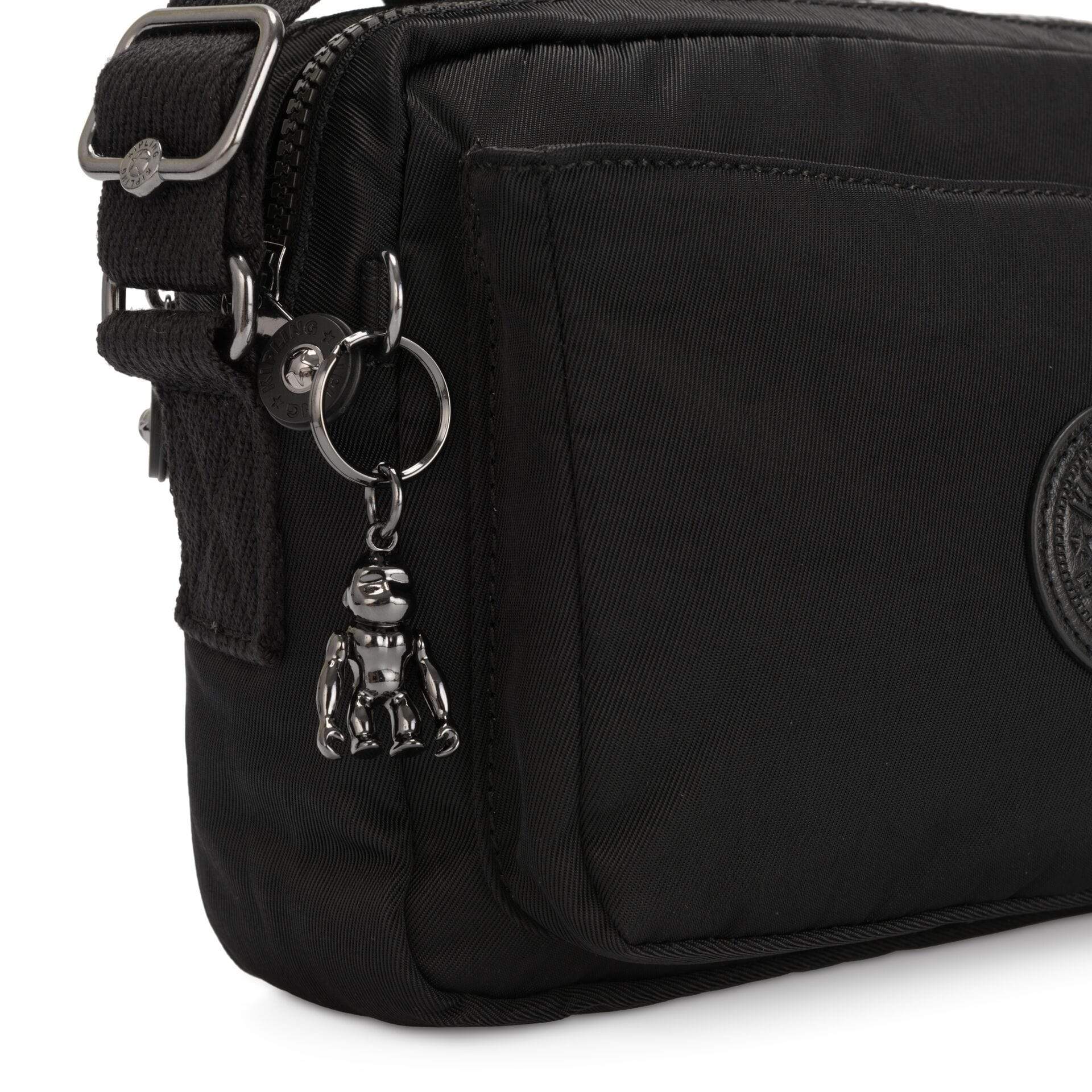 حقيبة كتف متوسطة الحجم من كيبلينج أبانو إم، لون أسود غني، C2I6847-53F