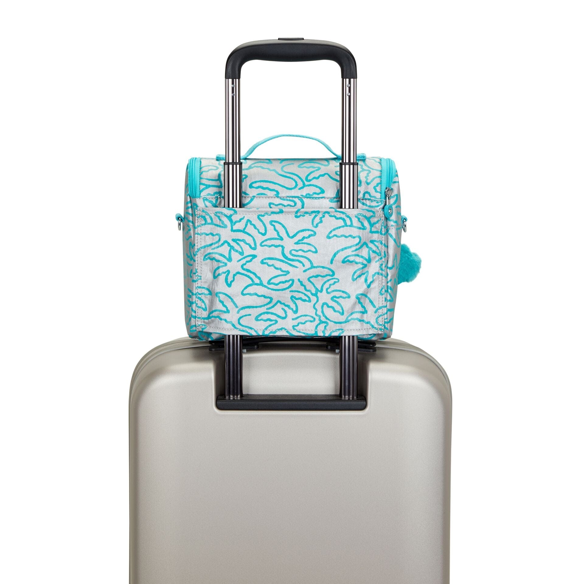 حقيبة غداء كبيرة من كيبلينج نيو كيشيرو ميتاليك بالم مع جراب عربة C2I5412-1PM