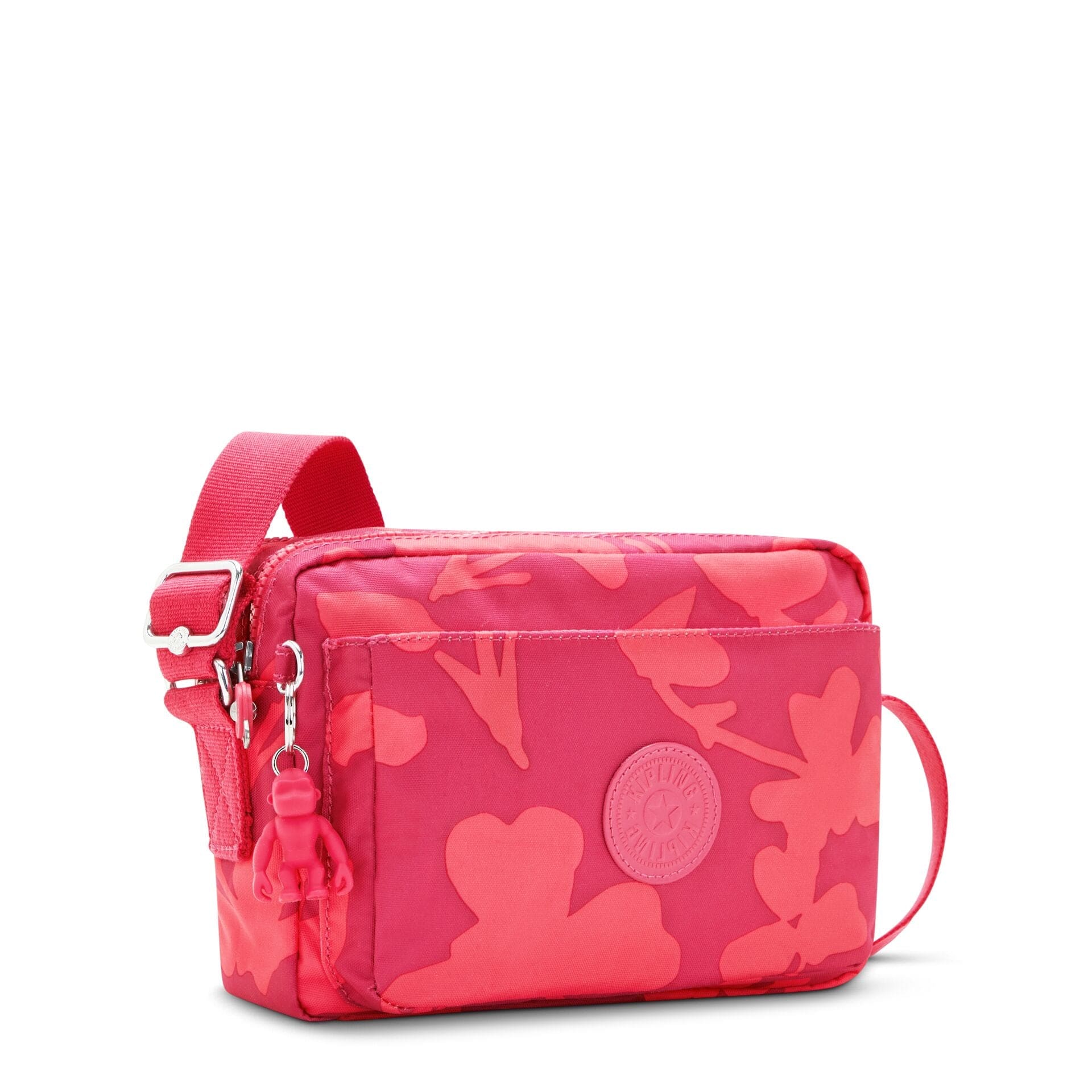 حقيبة كتف متوسطة الحجم بطبعة مرجانية من كيبلينج أبانو إم C2I6237-T44