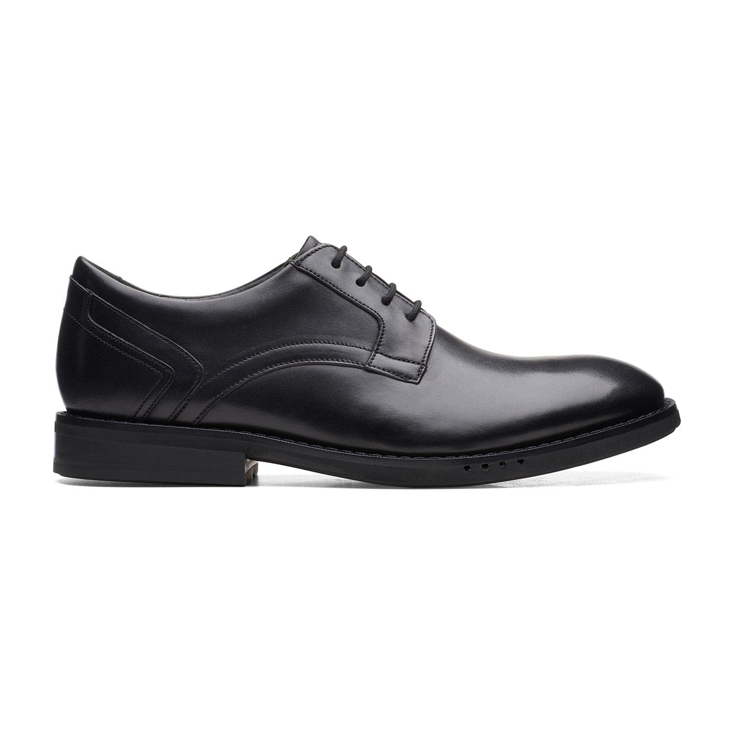 Clarks Un Hugh Lace Shoes - Black Leather - 261683227 - G Width (Standard Fit)