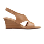 Clarks Kyarra Aster Sandals - Light Tan Lea - 261712325 - E Width (Wide Fit)