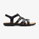 Clarks Elizabelle Sky Sandals - Black Leather - 261771244 - D Width (Standard Fit)